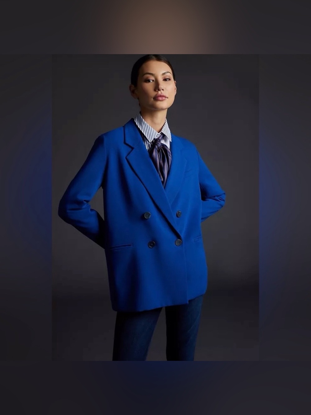 NWT Anthropologie Maeve Royal Blue Double Breasted Blazer
